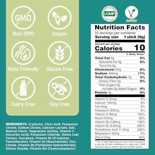 Venture Pal Sugar Free Electrolyte Powder Packets - Liquid Daily IV Drink Mix for Rapid Hydration & Party Recovery | 5 Vitamins & 7 Electrolytes| Keto Friendly | Non-GMO | Certified Vegan | 16 Sticks - Image 2